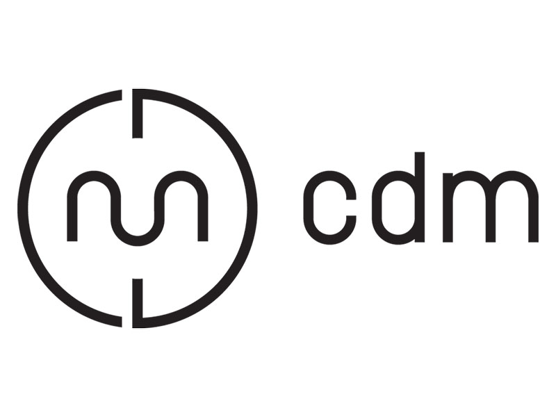The logo for CDM.