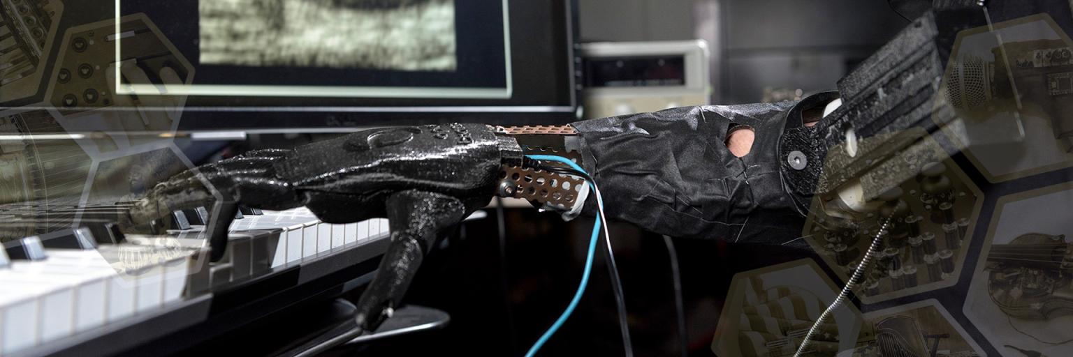 Prosthetic hand playing the piano